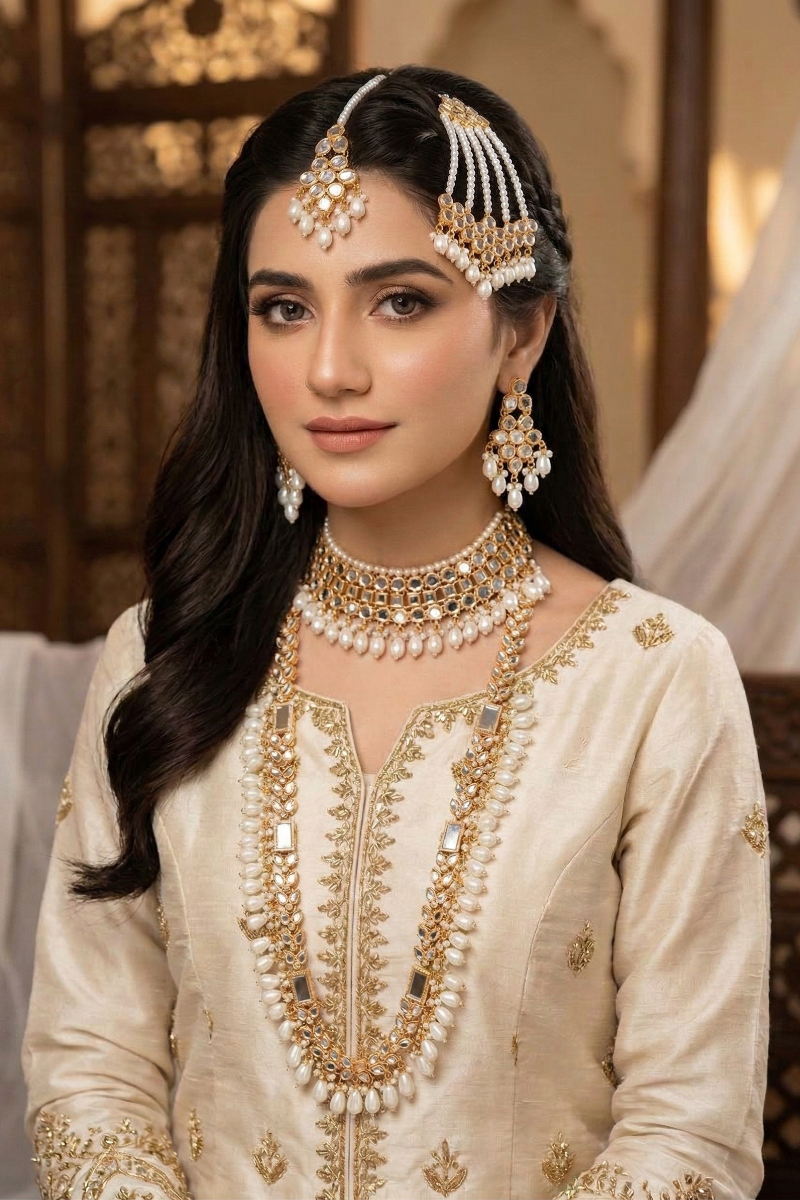 Beautiful Kundan Bridal Set - 3 Colours