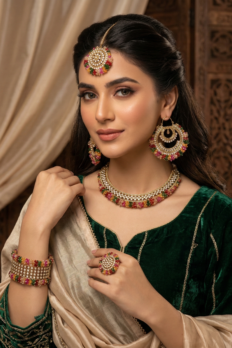 Beautiful Manjos Partywear Set with Bangles