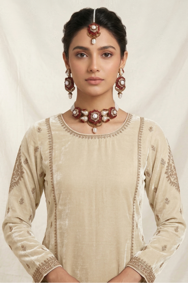 Turkish 3 Flower Choker Set