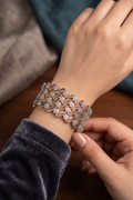 Oxidised Zircon 4 Piece Openable Bangles