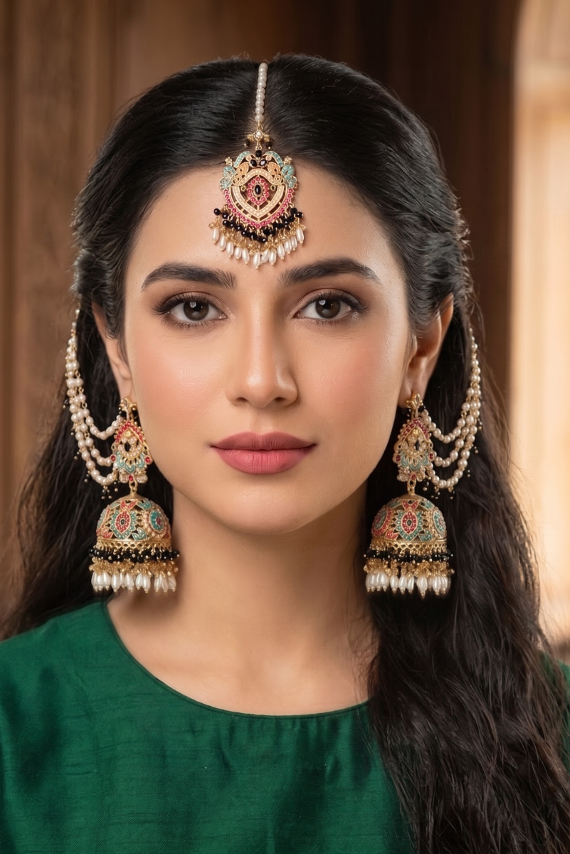 Nortan Jhumki Teka Set