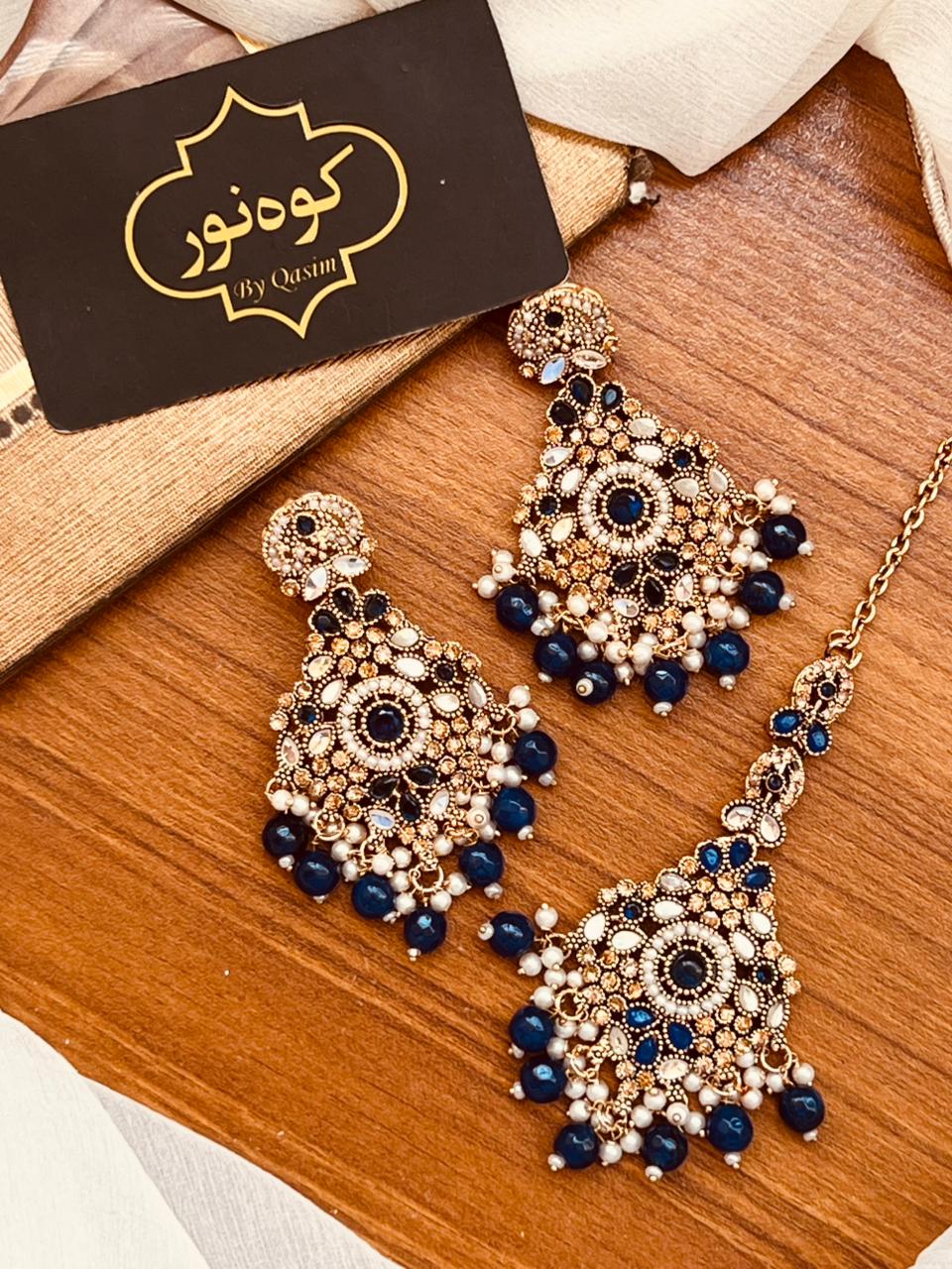 Beautiful Kundan Earrings with Tika