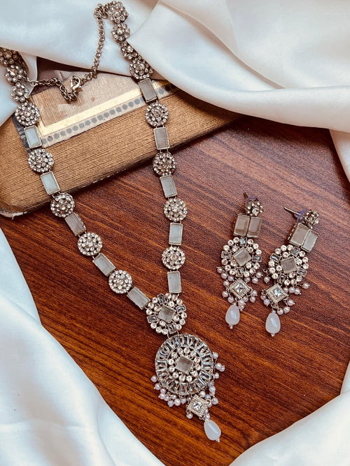 Egyptian Silver Mala Earrings