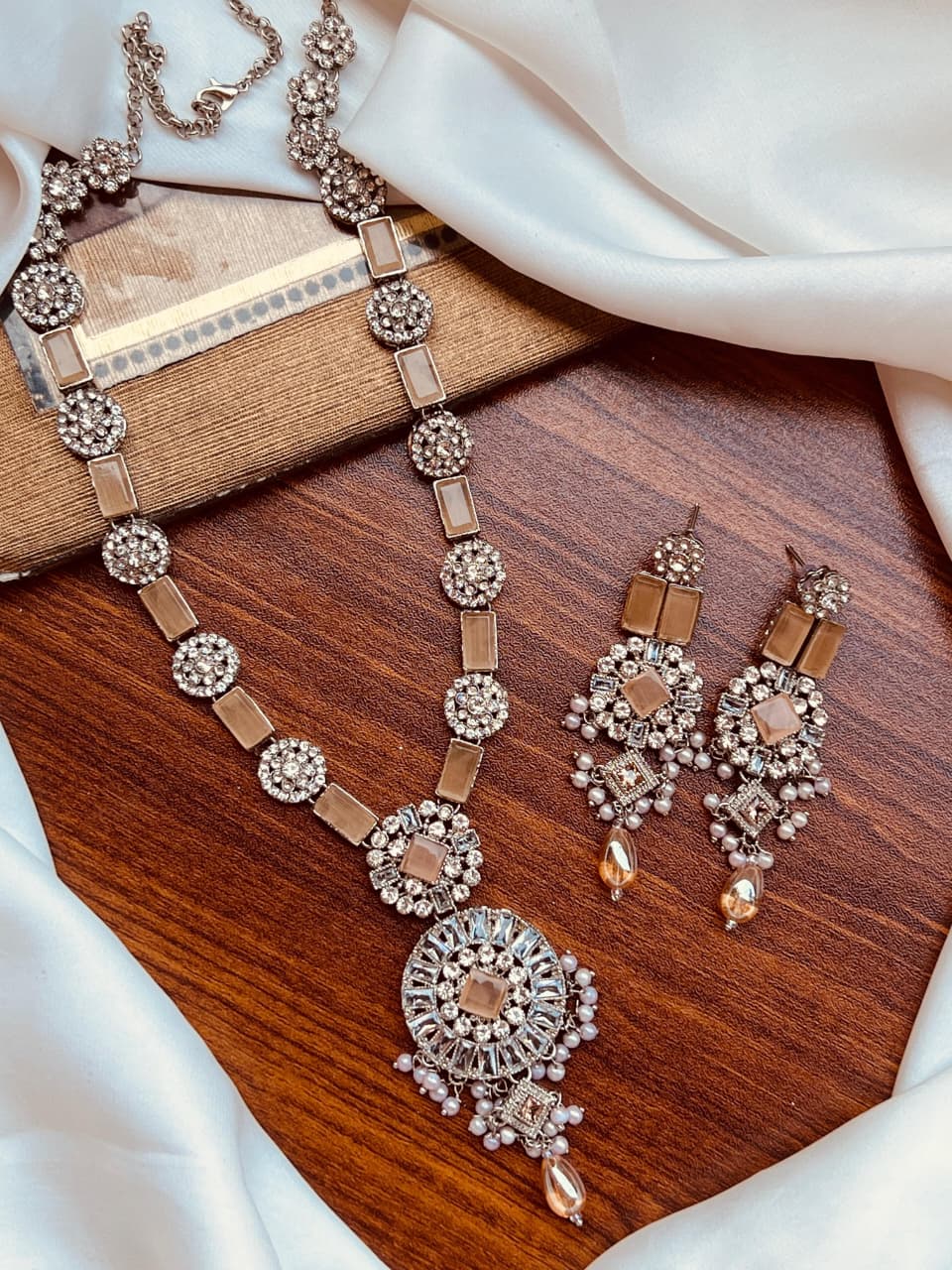 Egyptian Silver Mala Earrings