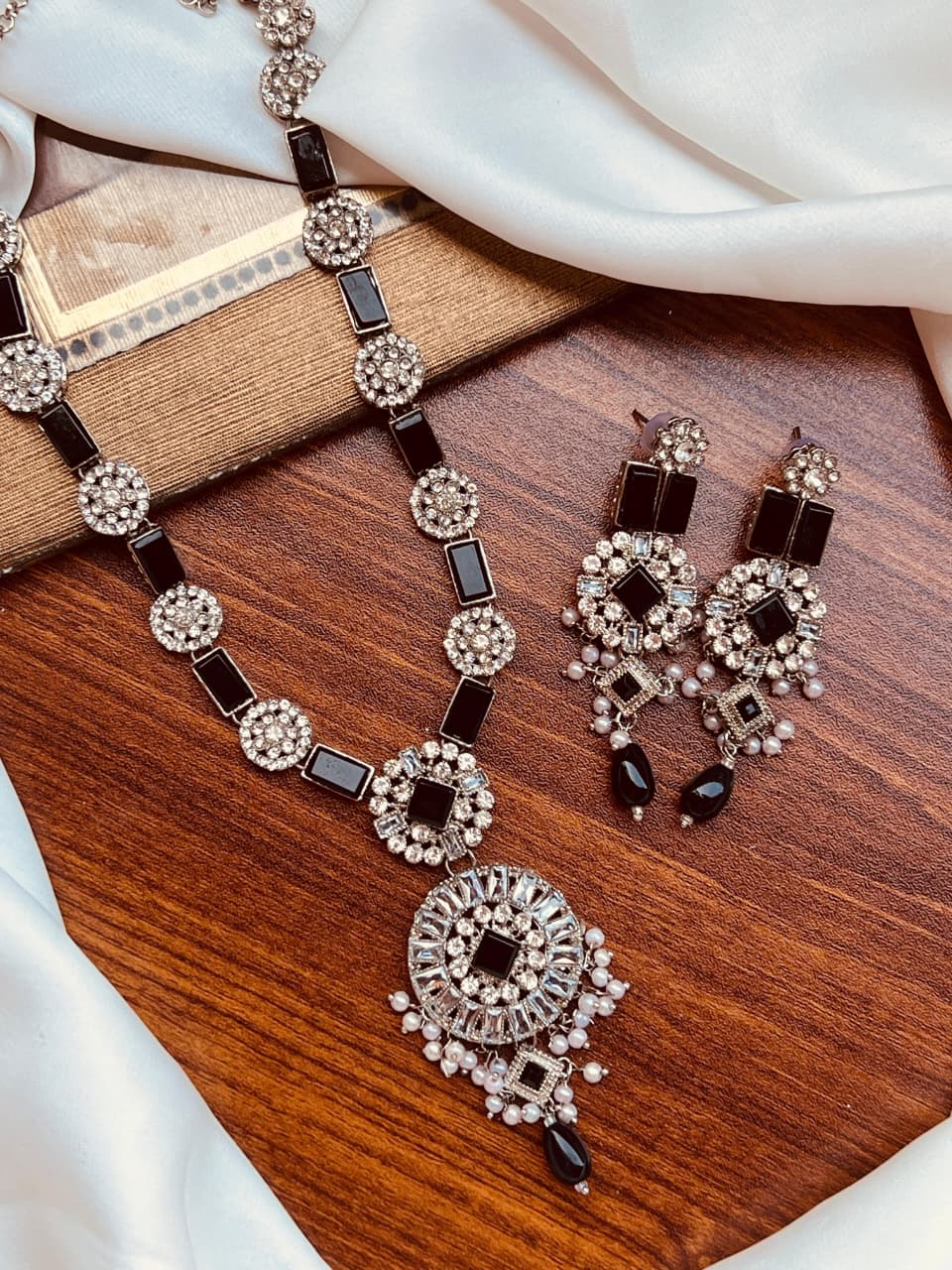 Egyptian Silver Mala Earrings