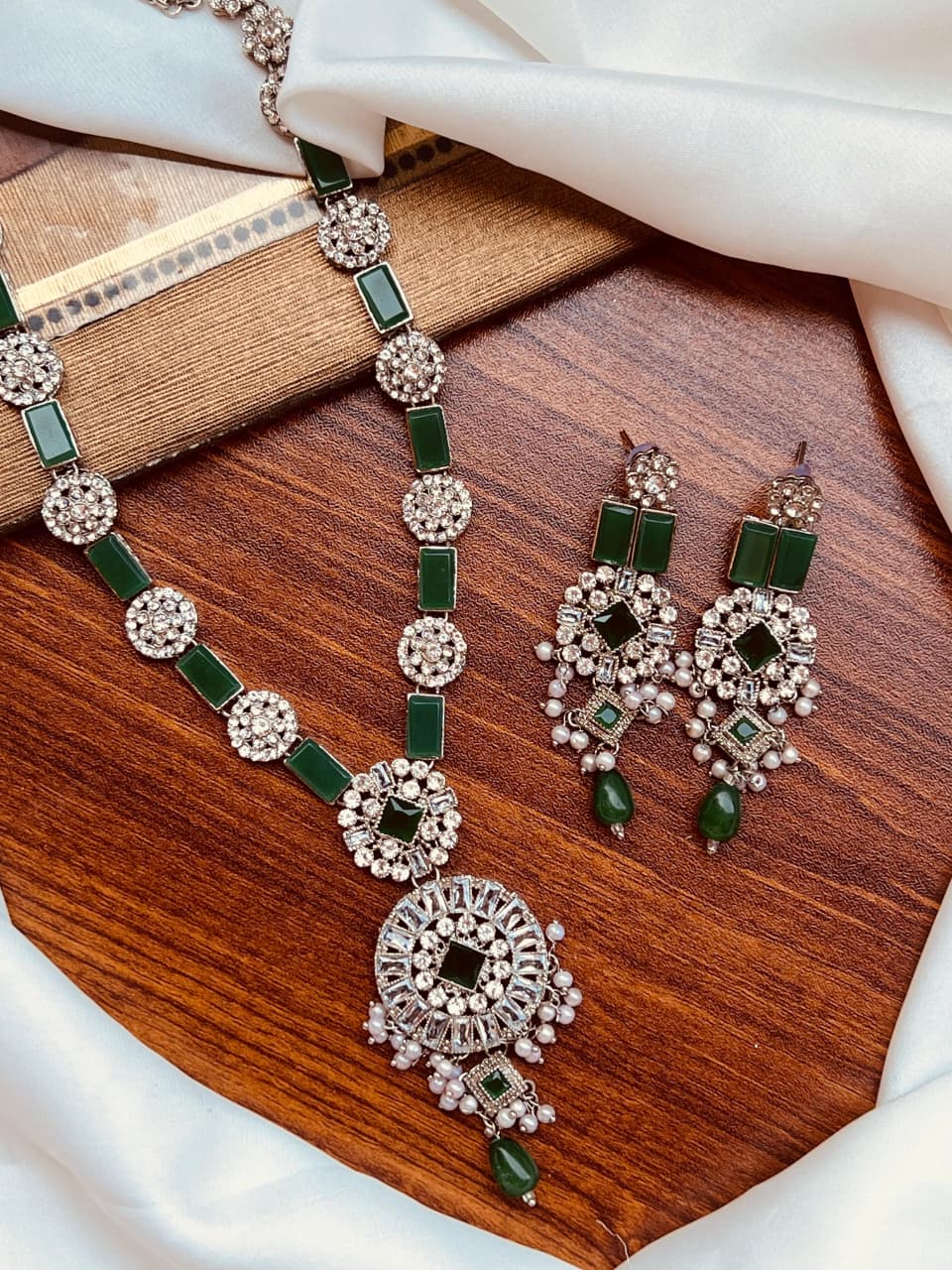 Egyptian Silver Mala Earrings