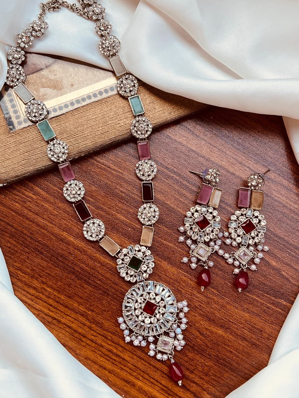 Egyptian Silver Mala Earrings