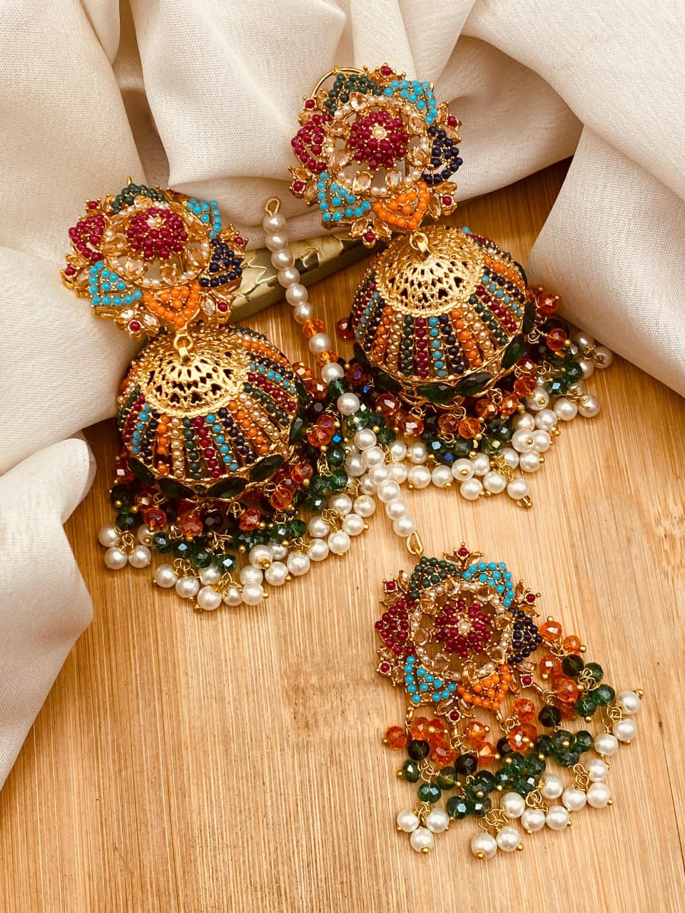 Nortan Jhumki With Teka