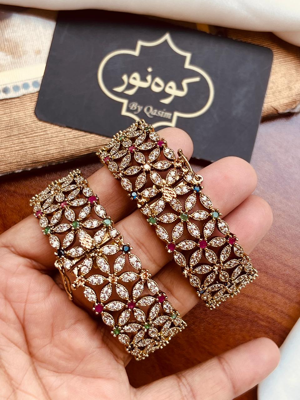 Indian Zircon 2-Piece Bangles.