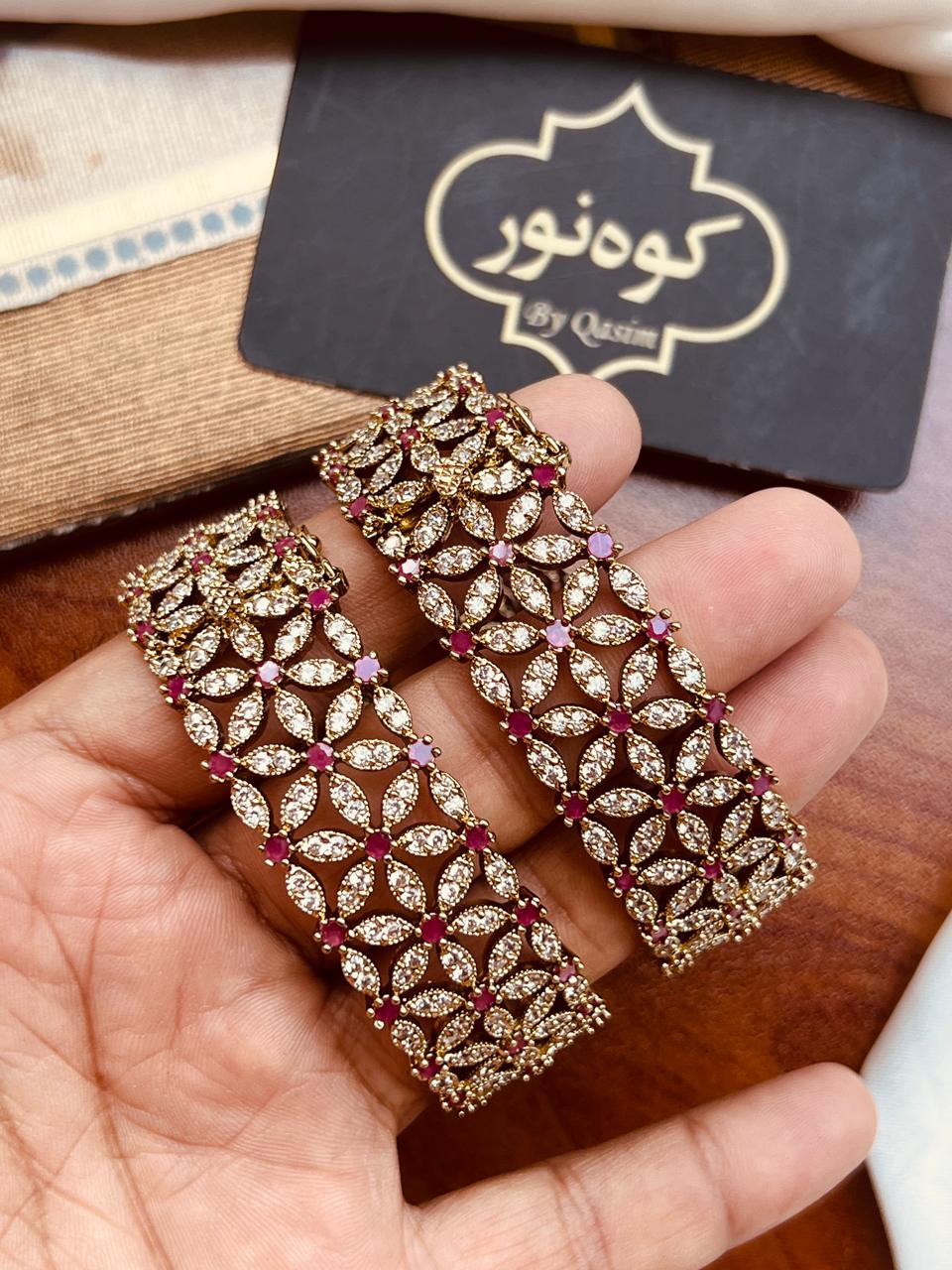 Indian Zircon 2-Piece Bangles.