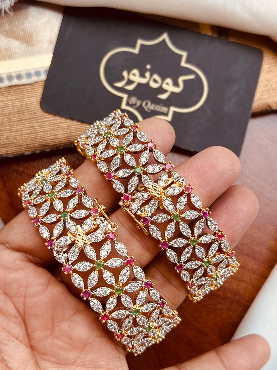 Indian Zircon 2-Piece Bangles.
