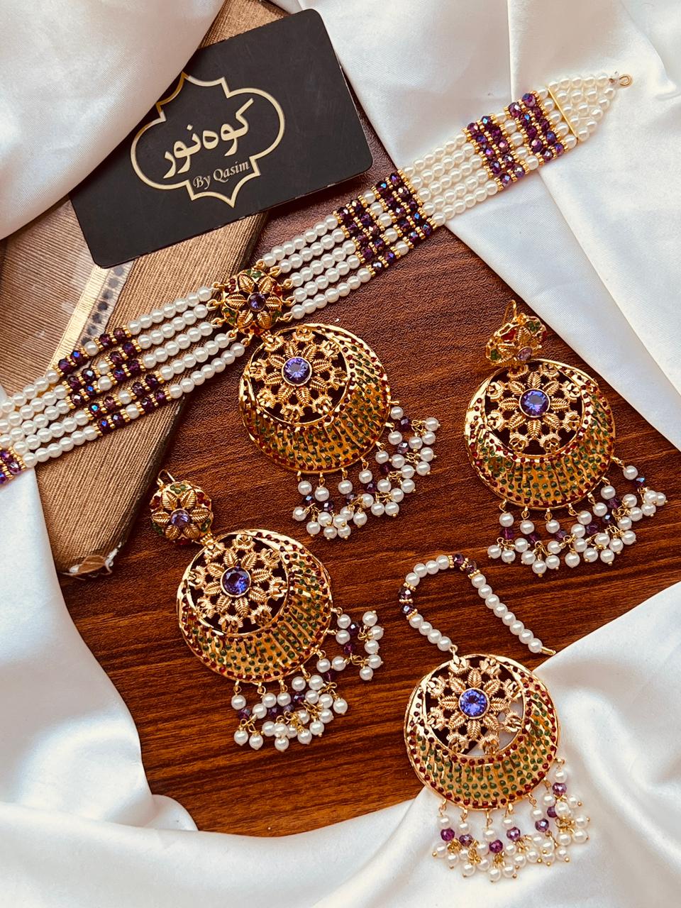 Beautiful Elegant Hyderabad Choker Set – 8 Colours