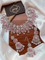 Beautiful Elegant Silver Zircon Partywear Set - 5 Colours