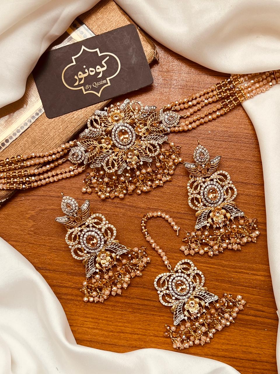 Beautiful Elegant Zircon Casting Choker Set – 5 Colours