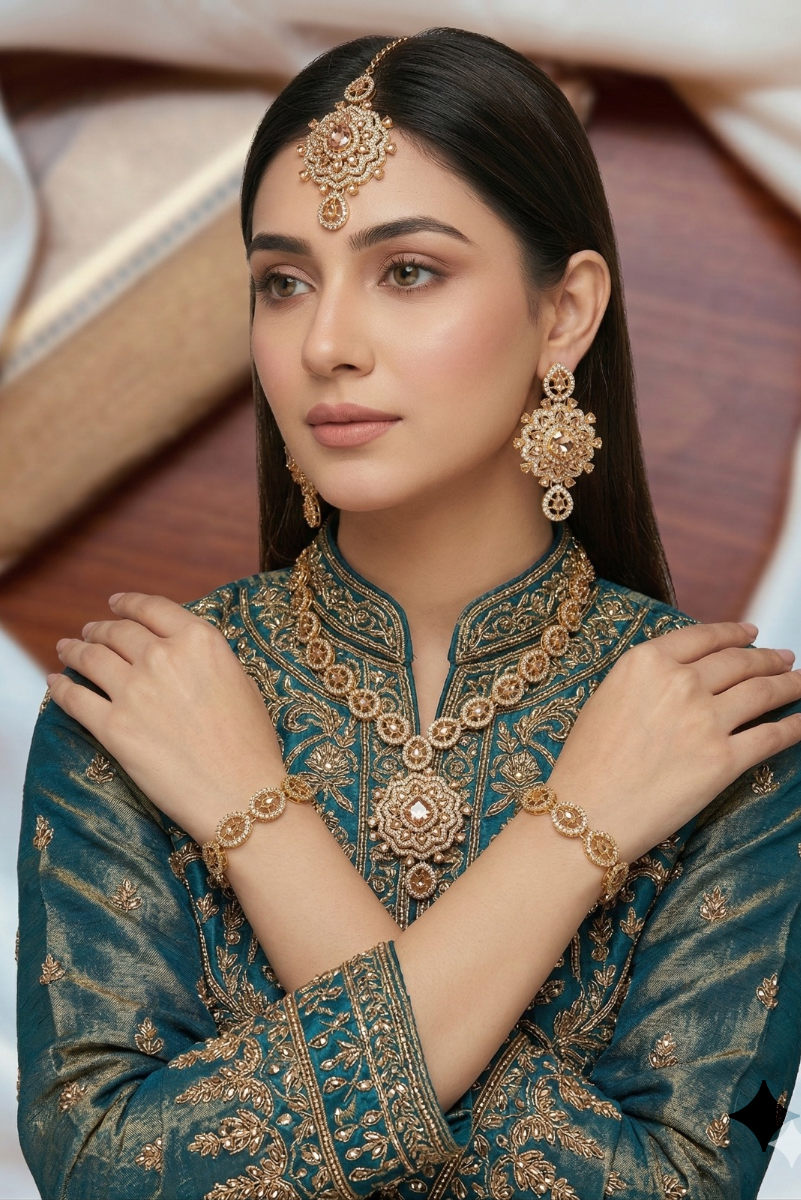 Beautiful Zircon Partywear Set