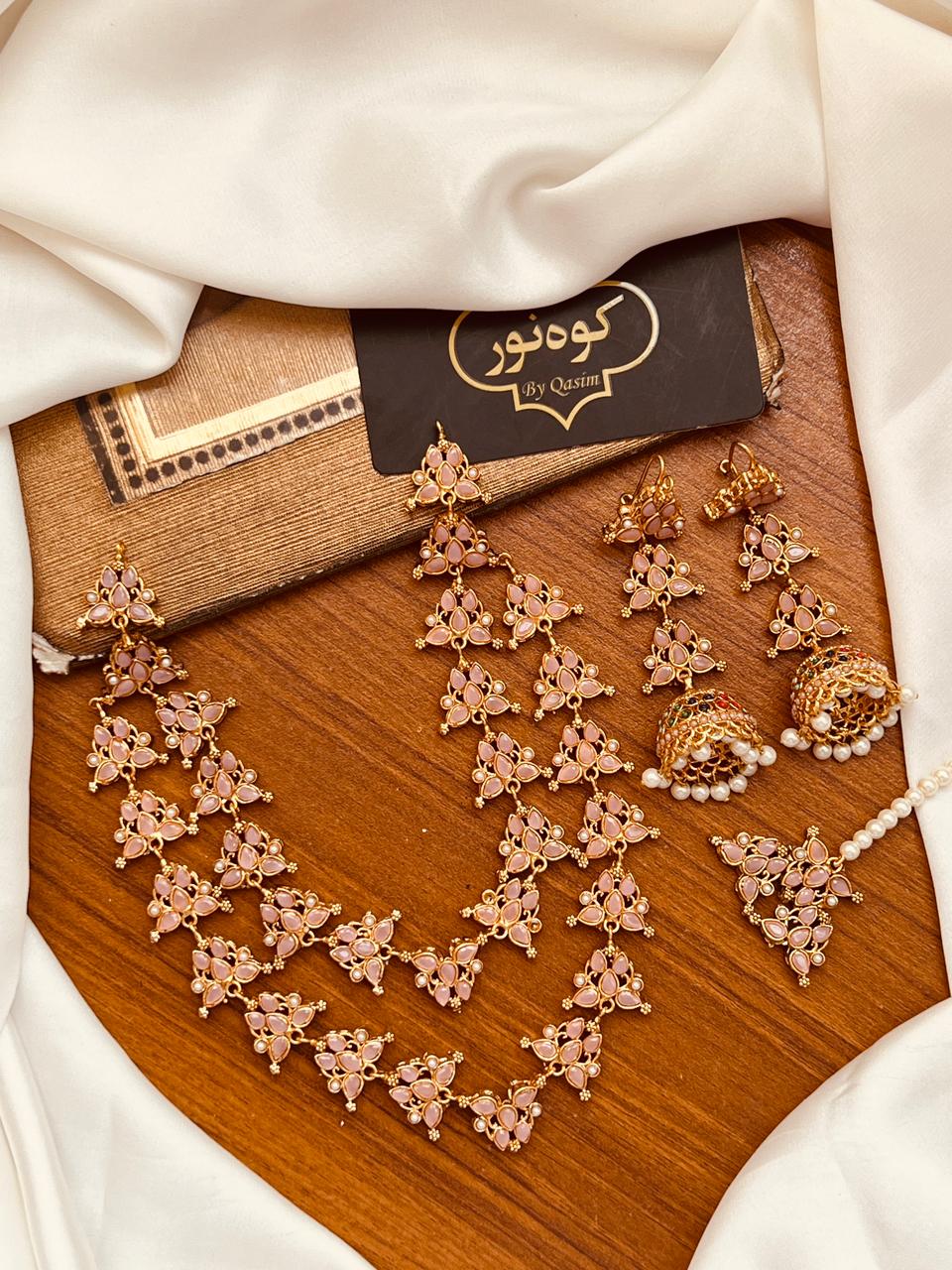 2 Layer Mala Jhumki Teka Set