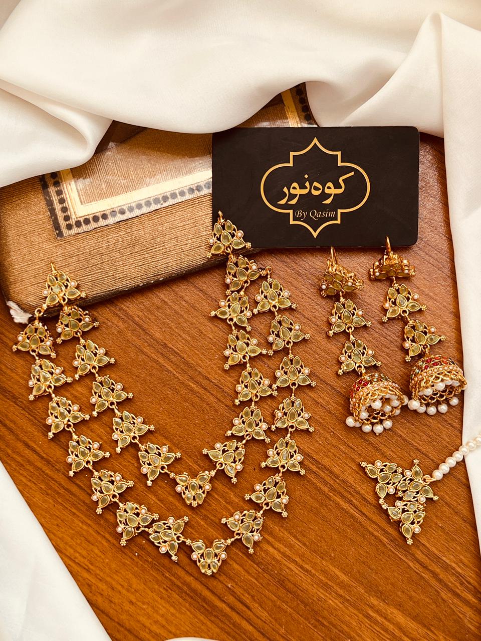 2 Layer Mala Jhumki Teka Set