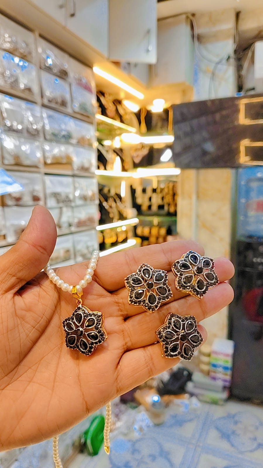 Oxidised Locket Set