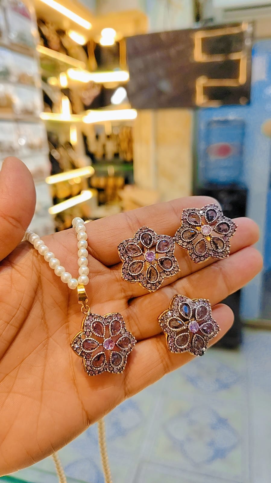 Oxidised Locket Set